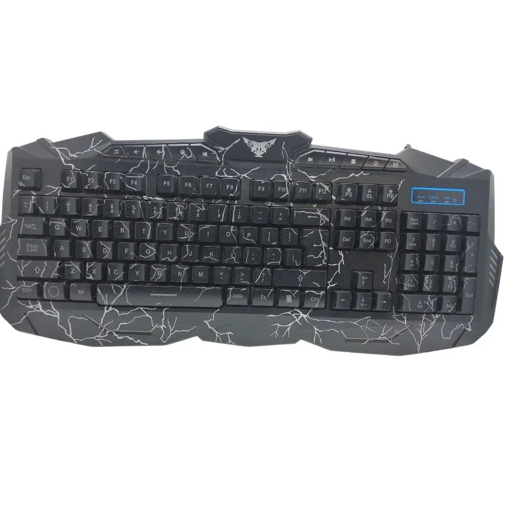 bluefinger gaming lighted usb wired led backlit 3 color light change keyboard
